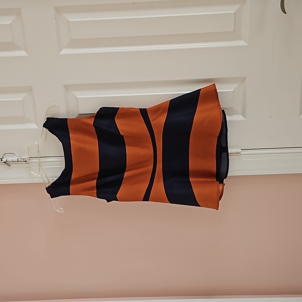Burnt Orange and Navy Blue Top